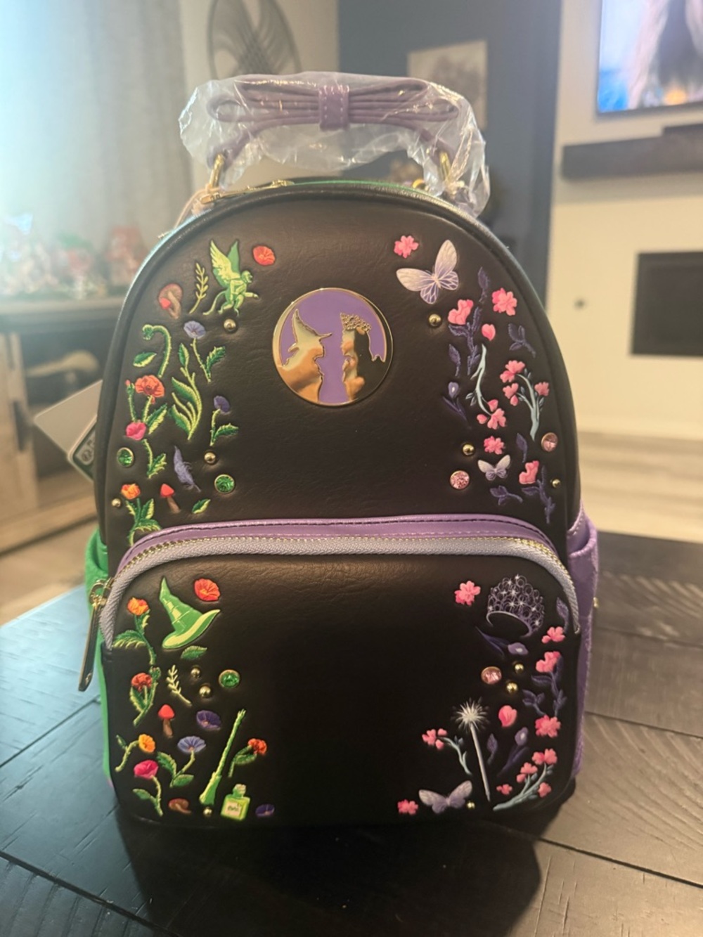 NWT Wicked Glinda & Elphaba Floral & Lace Mini Loungefly Backpack